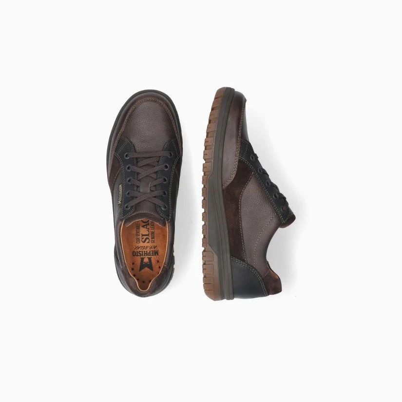 Mephisto Paco Halbschuhe Herren Black - Bequeme Leder Schnürer Mit Soft-Air Technologie