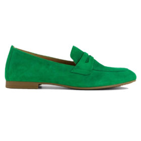 Gabor loafer in green suede, right