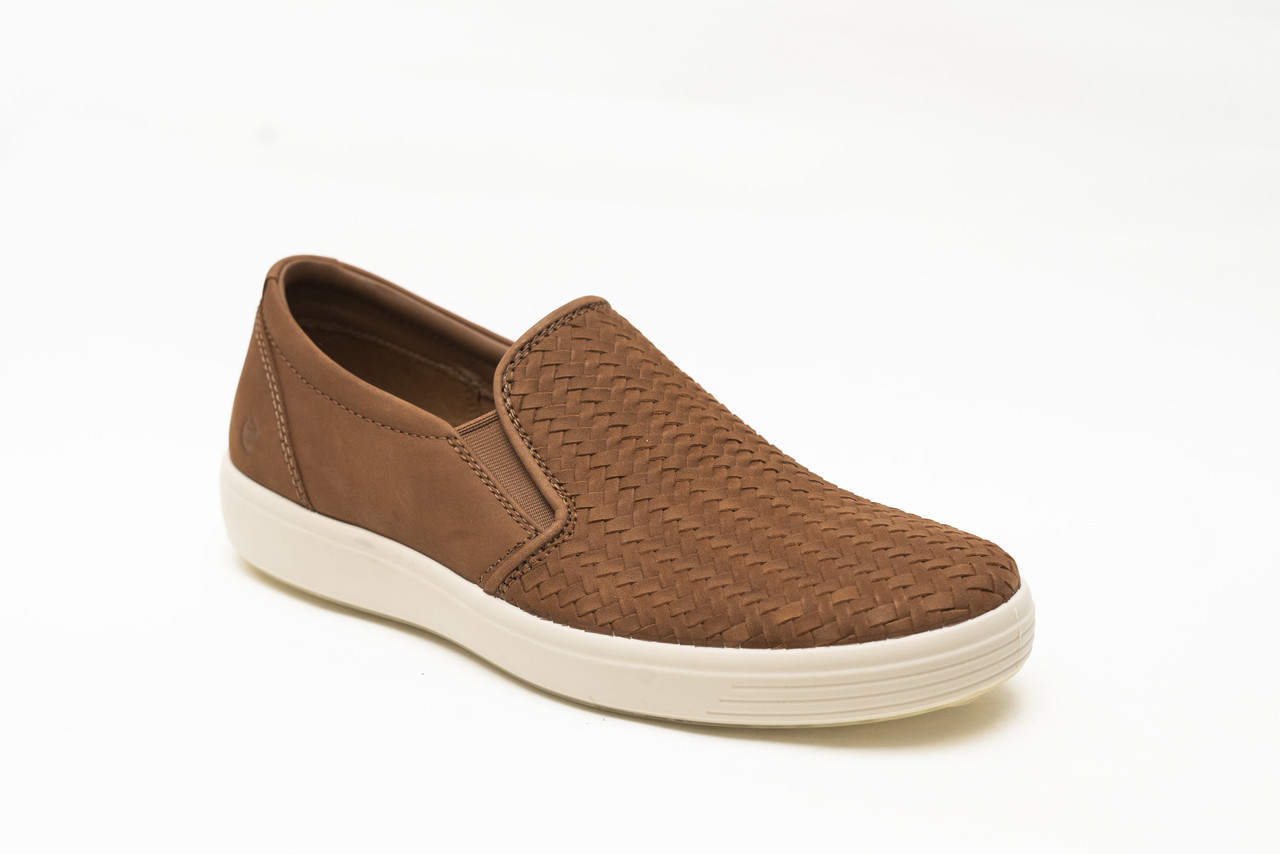 NEW ECCO men\'s soft 7 woven slip on in camel Amazon.com | ECCO Soft 7 Woven Slip On 2.0, Camel Nubuck, 8  main image 3
