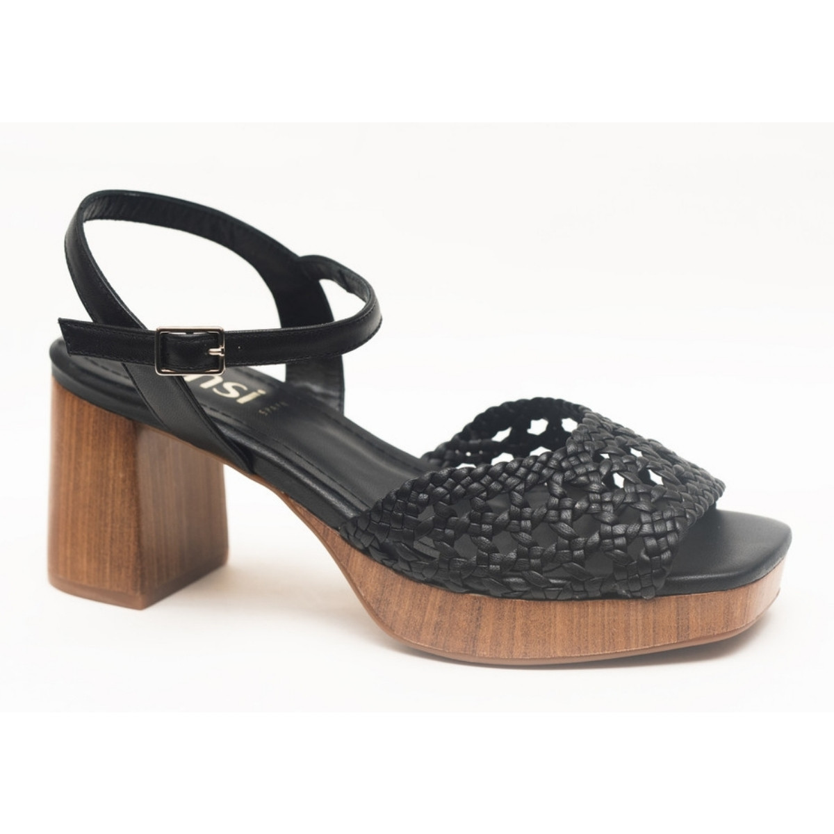 miller leather logo sandals